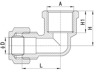 HS320-005 Compression Elbow Female