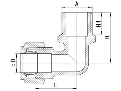 HS320-006 Compression Elbow Male