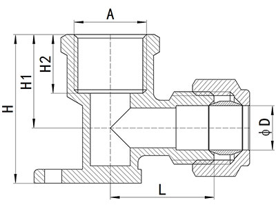 HS320-009 Compression Wallplate Elbow Female