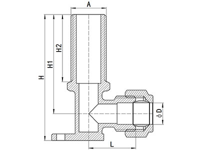 HS320-010 Compression Wallplate Elbow