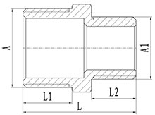 HS330-003 Brass Hex Reducing Nipple