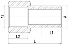 HS330-005 Brass Extension M&F