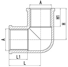 HS330-006 Brass Elbow F&F