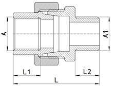 HS330-014 Brass Barrel Union M&F