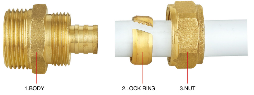 Brass Fitting (Inches Size) Compression Male Connector Compression Fitting  Brass Pipe Fitting Copper Pipe Connector