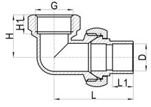 Angle Union with Metal Sealing C×FI, HS110-010