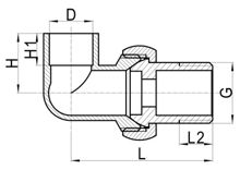 Angle Union with Metal Sealing C×MI, HS110-017