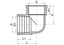 Female Elbow C×FI, HS180-003